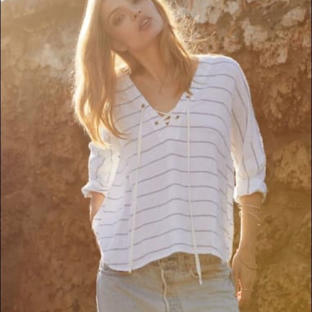 Rails Lily Lace-Up Blouse Size Small - image 8